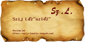 Szij László névjegykártya