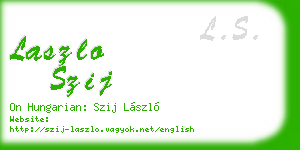 laszlo szij business card