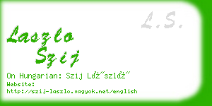 laszlo szij business card